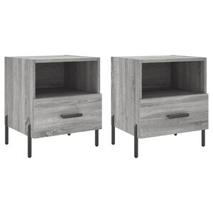 vidaXL Mesas de cabeceira 2 pcs derivados de madeira sonoma cinza