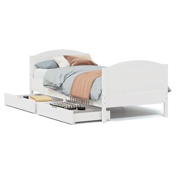 vidaXL Cama sem colchão 90x190 cm madeira de pinho maciça branco