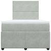 vidaXL Cama boxspring c/ colch&atilde;o 120x200 cm veludo cinzento-claro