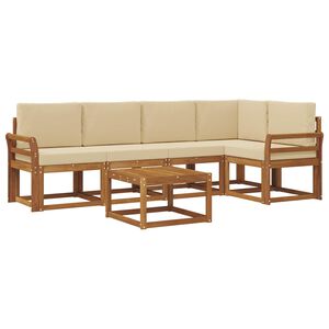 vidaXL Conjunto de Sof&aacute;s para Exterior 6 pcs Natural e Bege