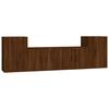 vidaXL Conjunto m&oacute;veis de TV 4pcs madeira processada carvalho castanho