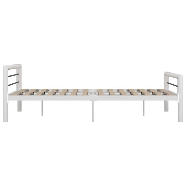 vidaXL Estrutura de cama 140x200 cm metal branco e preto