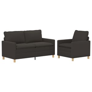 vidaXL Conjunto de Sof&aacute;s 2 unid. Cinzento-Escuro Tecido