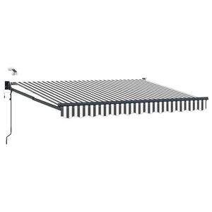 vidaXL Toldo Retr&aacute;til El&eacute;trico Antracite e Branco 3,5 x 2 m