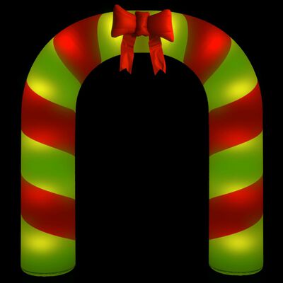 vidaXL Portão em arco de Natal insuflável com luzes LED 270 cm