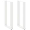 vidaXL P&eacute;s de mesa de bar em forma de U, 2 pe&ccedil;as, branco, 50x(90-91) cm, a&ccedil;o