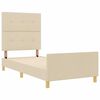 vidaXL Estrutura da Cama com cabeceira Creme 90 x 190 cm tecido