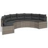 vidaXL 3 pcs conjunto de sofás de jardim semicircular vime PE cinzento