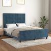 vidaXL Estrutura de cama sem colch&atilde;o 140x200 cm veludo azul-escuro