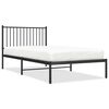 vidaXL Estrutura de cama com cabeceira 100x200 cm metal preto