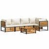vidaXL 6 pcs conjunto de sof&aacute;s de jardim com almofad&otilde;es ac&aacute;cia maci&ccedil;a