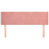 vidaXL Cabeceira de cama c/ abas veludo 147x16x78/88 cm rosa