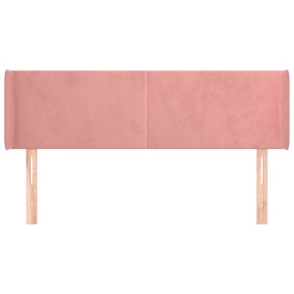 vidaXL Cabeceira de cama c/ abas veludo 147x16x78/88 cm rosa