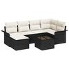 vidaXL Conjunto de Sof&aacute; de Jardim 7 unid. Preto vime PE