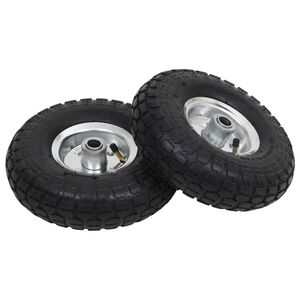 vidaXL Rodas p/ carrinho de carga manual 2 pcs borracha 4.10/3.50-4
