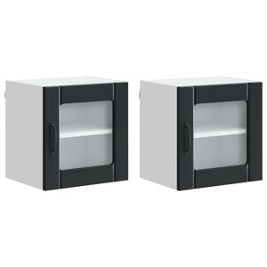 vidaXL Painel de lava-lou&ccedil;a Lucca 2 pcs Preto 40 x 31 x 40 cm