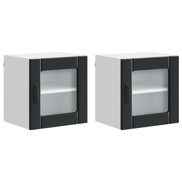 vidaXL Arm&aacute;rio de Cozinha 2 pcs Preto 40 x 31 x 40 cm