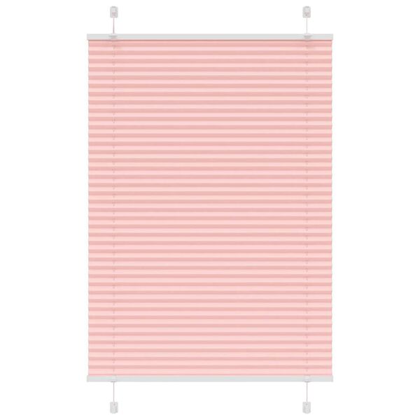 vidaXL Rosa Plissada Cega 100x150 cm Largura Tecido 99,4 cm Poli&eacute;ster
