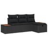 vidaXL Conjunto de Sof&aacute; de Jardim 4 unid. Preto vime PE