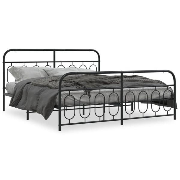 vidaXL Estrutura de cama sem colchão com pés 180x200 cm preto