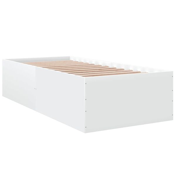 vidaXL Estrutura de cama 100x200 cm derivados de madeira branco