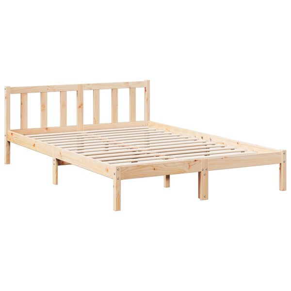 vidaXL Cama extra longa sem colch&atilde;o 140x210 cm madeira de pinho maci&ccedil;a