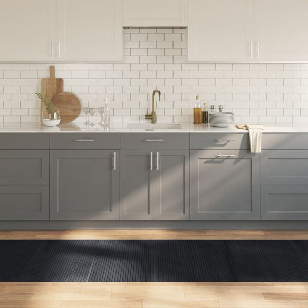 vidaXL Tapete retangular 80x400 cm bambu preto