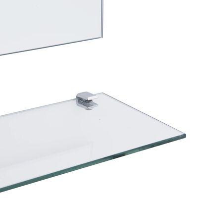 vidaXL Espelho de parede c/ prateleira vidro temperado 100x60 cm