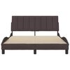 vidaXL Estrutura de cama sem colch&atilde;o Hanko 140x190 cm tecido castanho-escuro