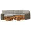 vidaXL Conjunto de Sof&aacute; Sectional 7 pcs Natural e Cinzento-Claro