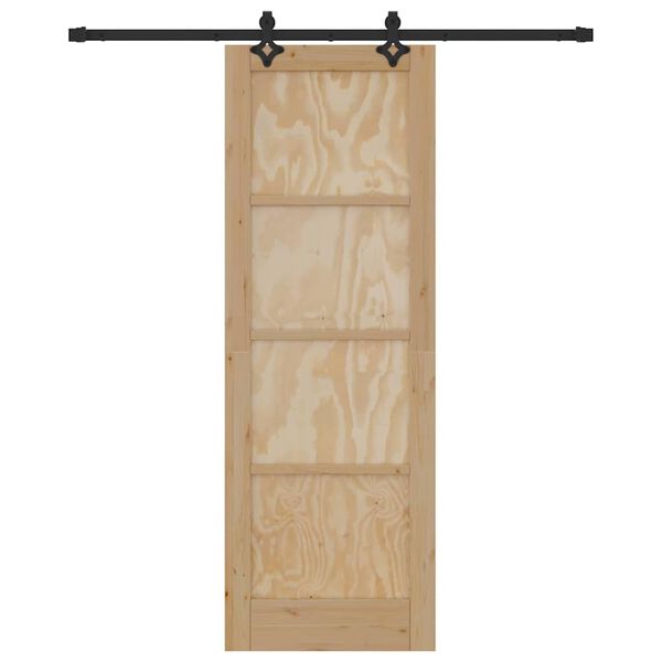 vidaXL Porta Deslizante Natural e Preto 73,5 x 211 cm