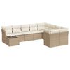 vidaXL 10 pcs conjunto de sof&aacute;s p/ jardim com almofad&otilde;es vime PE bege