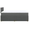 vidaXL Cama boxspring com colch&atilde;o 120x190 cm tecido cinzento-escuro