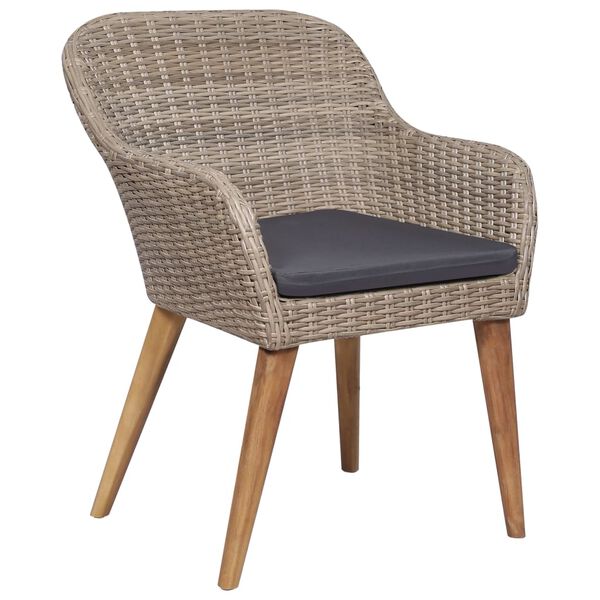 vidaXL 9 pcs conjunto de jantar para jardim castanho