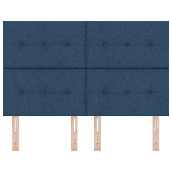 vidaXL Cabeceira com cabeceira Azul 144 cm Couro Sint&eacute;tico