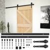 vidaXL Porta Deslizante Natural e Preto 90 x 210 cm