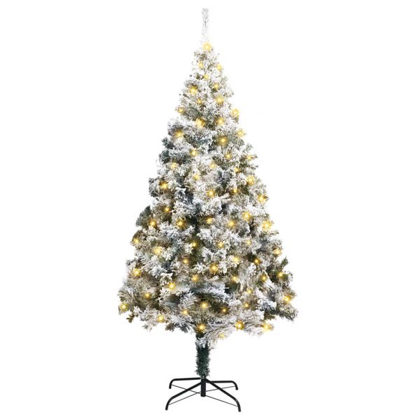 vidaXL &Aacute;rvore de Natal Artificial Branco 180 cm PVC, A&ccedil;o e Pl&aacute;stico