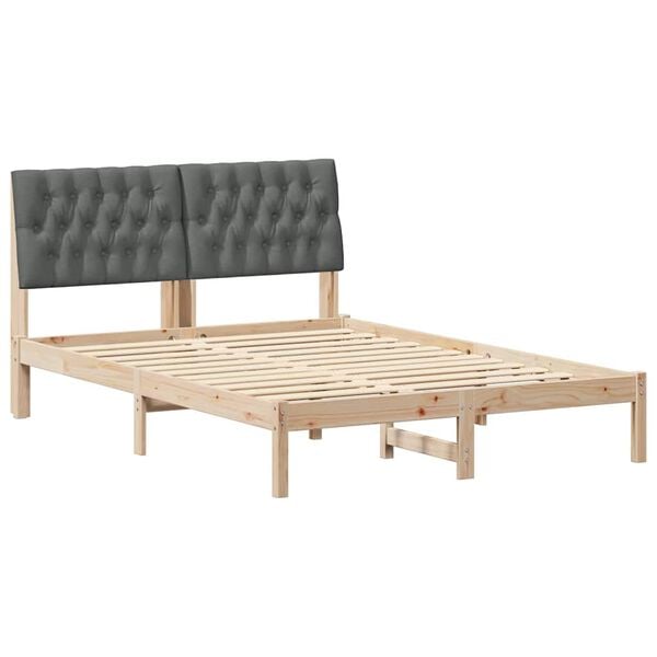 vidaXL Estrutura da Cama com cabeceira Cinza Escuro 140 x 200 cm
