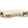 vidaXL Conjunto de Sof&aacute;s para Exterior 6 pcs Natural e Creme