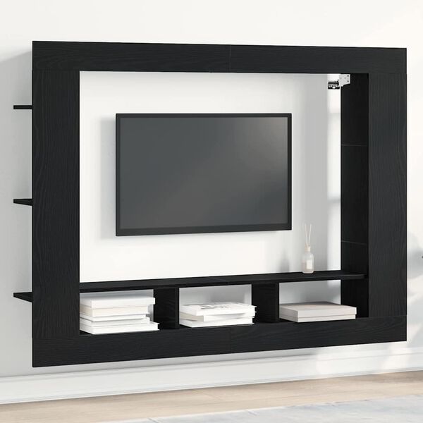 vidaXL Gabinete para TV Carvalho preto 152 x 22 x 113 cm