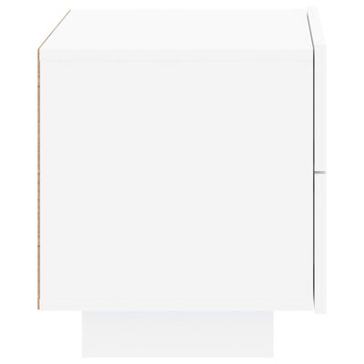 vidaXL Mesa de cabeceira com luzes LED 70x36x40,5 cm branco