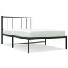 vidaXL Estrutura de cama metal s/ colch&atilde;o c/ cabeceira 75x190 cm preto