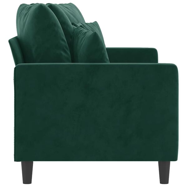vidaXL Sof&aacute; de 2 lugares 140 cm veludo verde-escuro