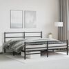 vidaXL Estrutura de cama com cabeceira e pés 183x213 cm metal preto