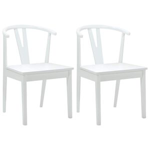 vidaXL Cadeira de jantar 2 pcs Branco e Branco