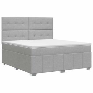vidaXL Cama box spring com colch&atilde;o Cinzento-claro 140 x 200 cm Tecido