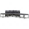 vidaXL 6 pcs conjunto lounge de jardim c/ almofad&otilde;es vime PE cinzento