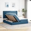 vidaXL Cama com Armazenamento Azul Escuro 180 x 200 cm Veludo