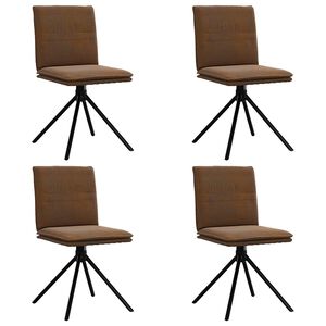 vidaXL Cadeiras de jantar 4 pcs camur&ccedil;a artificial castanho