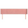 vidaXL Cabeceira de cama c/ abas veludo 183x16x78/88 cm rosa